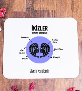Kişiye Özel İkizler Burcuna Hediye Mouse Pad