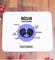 Kişiye Özel İkizler Burcuna Hediye Mouse Pad