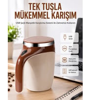 Usb Şarjlı Elektrikli Karıştırıcı Kupa - Sıcak & Soğuk İçecekler İçin