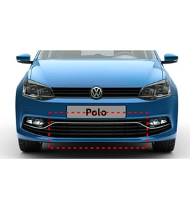 Volkswagen Polo 2014 - 2018 Tampon Orta Izgara Nikelajlı - 6C0853677