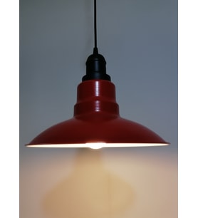 RİOLİGHT RETRO KIRMIZI İÇİ BEYAZ TEKLİ METAL SARKIT ÇAP: 30CM (Siyah)