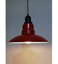 RİOLİGHT RETRO KIRMIZI İÇİ BEYAZ TEKLİ METAL SARKIT ÇAP: 30CM (Siyah)