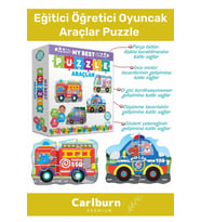 Özel Üretim 37 Parça 8 Araçlı Okul Öncesi Oyuncak Eğitici Öğretici Oyuncak Araçlar Puzzle