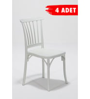 4 Adet Violet Beyaz Sandalye / Balkon-Bahçe-Mutfak