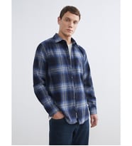 LCWAIKIKI Classic Petrol Regular Fit Yün Karışımlı Ekose Erkek Gömlek