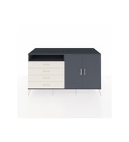 Kronos Konsol 3 Raflı 4 Çekmeceli 2 Kapaklı 176x59x99 Antrasit-Antrasit/Aytaşı