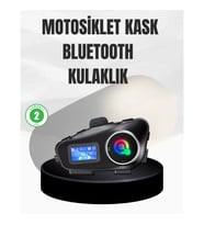 Mey İthalat® LCD Ekranlı Bluetooth Kask Kulaklığı FM Radyo ve SD Kart Girişli