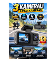3 Kameralı Araç Kayıt Kamerası – 1080P Full HD, Wi-Fi ve IR Gece Görüşü