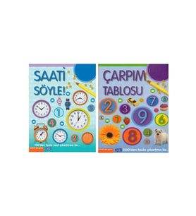 Sabri Ülker Vakfı Yayınları Saati Söyle-Çarpım Tablosu Etkinlik Kitabı-Çıkartmalı 2 Kitap