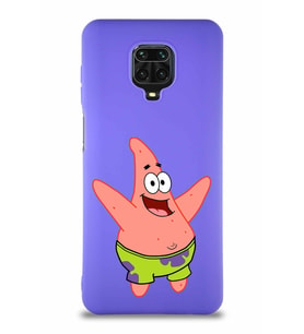 Xiaomi Redmi Note 9S Soft Premier Kapak Patrick Yıldız Tasarımlı Silikon Kılıf - Mor (Şeffaf)