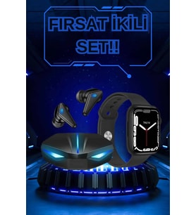 Yeni Nesil Akıllı Saat Ve Kablosuz Kulaklık Kampanyası İkili Set Bluetooth Bağlantılı