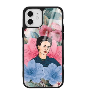 iPhone 12 Pro Flowers Frida Kahlo Tasarımlı Glossy Telefon Kılıfı