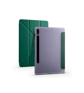 Samsung Galaxy Tab S7 Plus T970 Uyumlu Kılıf Zore Tri Folding Kalem Bölmeli Standlı Kılıf