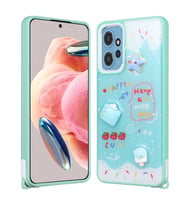 Xiaomi Redmi 12 4G Uyumlu Kılıf Parlayan Simli Kabartma Figürlü Zore Cevze Kapak
