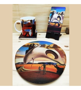 Salvador Dali Set 6 - Kupa-Doğal Taş Bardak Altlığı-Mousepad-MDF Telefon Standı