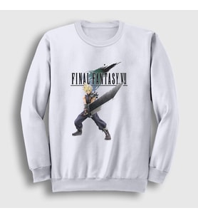 Presmono Unisex Beyaz Cloud Strife Final Fantasy Vii Sweatshirt 434721tt