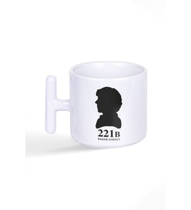 Sherlock Baker Street 221B Baskılı T Kulplu Latte Fincan Kupa Bardak