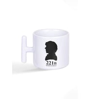 Sherlock Baker Street 221B Baskılı T Kulplu Latte Fincan Kupa Bardak