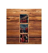 La Casa De Papel Üçlü Retro Ahşap Poster