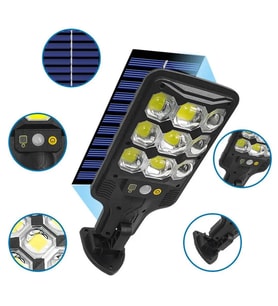 Ayt Powermaster HS-8037B Solar Güneş Enerjili Cob Ledli Hareket Sensörlü Sokak Lambası Led Bahçe Aydınlatması