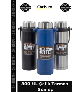 #Termos Paslanmaz Çift Katmanlı Isı Yalıtımlı Vakumlu Sızdırmaz Kaliteli 800 ML Çelik Termos Gümüş
