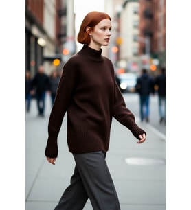 Kadın Oversize Kesim Dik Yaka Reglan Kol Düz Gri Triko Kazak Kışlık Günlük Giyim İçin İdeal Seçim