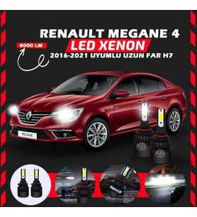 Renault Megane 4 2016-2021 Uzun Far Uyumlu Şimşek Etkili Led Xenon Light Series H7