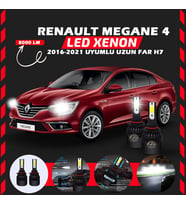 Renault Megane 4 2016-2021 Uzun Far Uyumlu Şimşek Etkili Led Xenon Light Series H7