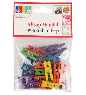 Südor Ahşap Mandal Küçük Renkli BS99