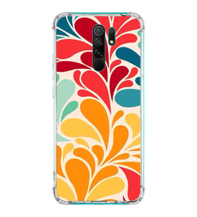 PrintiFy Xiaomi Redmi 9 Uyumlu Retro Color 5 Baskılı Şeffaf Köşe Korumalı Antişok Kılıf