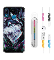Huawei P20 Lite Mate 10 20 Lite Pro P40 Lite KılıfKablo Koruma Spiral Silikon Dog Eyes 1761