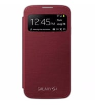Galaxy S4 i9500 ile Uyumlu S View Cover Kılıf Kırmızı EF-CI950BREGWW
