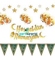 Hoş Geldin Ramazan Gold Konfetili Balon Set
