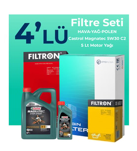 Filtron Subaru Forester 2.0 Filtre Bakım Seti Castrol Motor Yağlı (2013-2018) 4 Lü