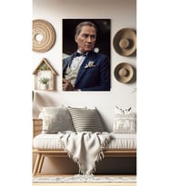 ATATÜRK TABLO CANVAS DUVAR DEKARASYON SÜSÜ HEDİYELİK ÖLÇÜ SEÇMEYİ UNUTMAYINIZ : ) (Mavi)