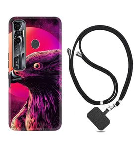 Tecno Spark 6 6 Go 8C 8 Pro 7 7 Pro Kılıf Boyun Askılı Silikon Red Eagle 1752