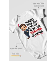 Babaya Özel Kısa Kollu Bebek Body %100 Pamuk