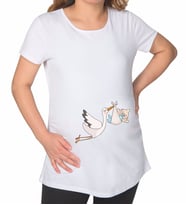 BK Gift Bebek Tasarımlı Beyaz Hamile Tişört-3