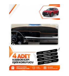 HYUNDAİ TUCSON (2024+ SONRASI) Uyumlu Ön Torpido Koruma Kılıfı Halısı - Siyah Kahverengi