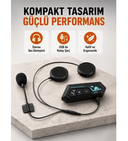 Bt22 Kablosuz Kask Kulaklığı – Bluetooth 5.0, Intercom, Su Geçirmez Ve Uzun Ömürlü Batarya Yeni Nesi