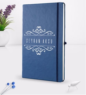 BK Gift Kişiye Özel İsimli Lacivert Termo Deri Defter 16x24cm Model 9