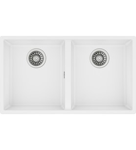 Teka Square 760 TG Çift Hazneli Tezgahaltı Beyaz Tegranite Eviye