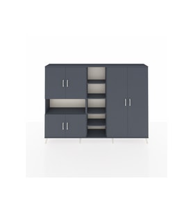 Arges Dolap 13 Raflı 6 Kapaklı 220x30x163 Antrasit-Antrasit
