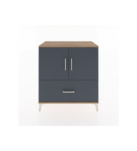 Hyperion Şifonyer 3 Raflı Tek Çekmeceli 2 Kapaklı 88x44x96 Çam-Antrasit