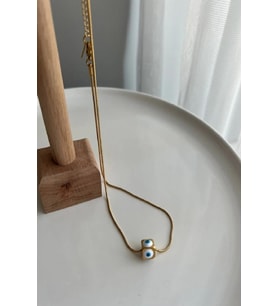 Nazar Boncuklu Kadın Kolye – İtalyan Model Zincirli Paslanmaz Çelik, Şık ve Koruyucu 55 cm Kolye (Gümüş)