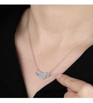Ucarticaret S-warovski Taşlı Gümüş Kalp Bayan Kolye