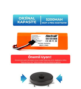 Xiaomi Mop 2 Pro  Batarya Mjst1shw (ORJİNAL KAPASİTE) 5200mah Robot Süpürge Batarya