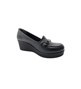Luxe Sole - Dolgu Topuk Şık Kadın Ayakkabısı - SİYAH - 37