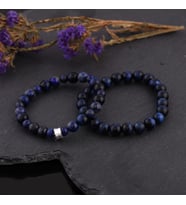 Çiftlere Özel Lapis Lazuli ve Lacivert Kaplangözü Taşlı Kombin Bileklik