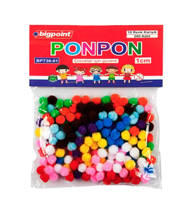 Bigpoint Ponpon 1 cm 10 Renk / 200'lü Poşet